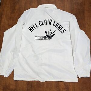 Cardinal Vintage 80s Bell Clair Lanes Satin Snap Button Retro Bowling Jacket M